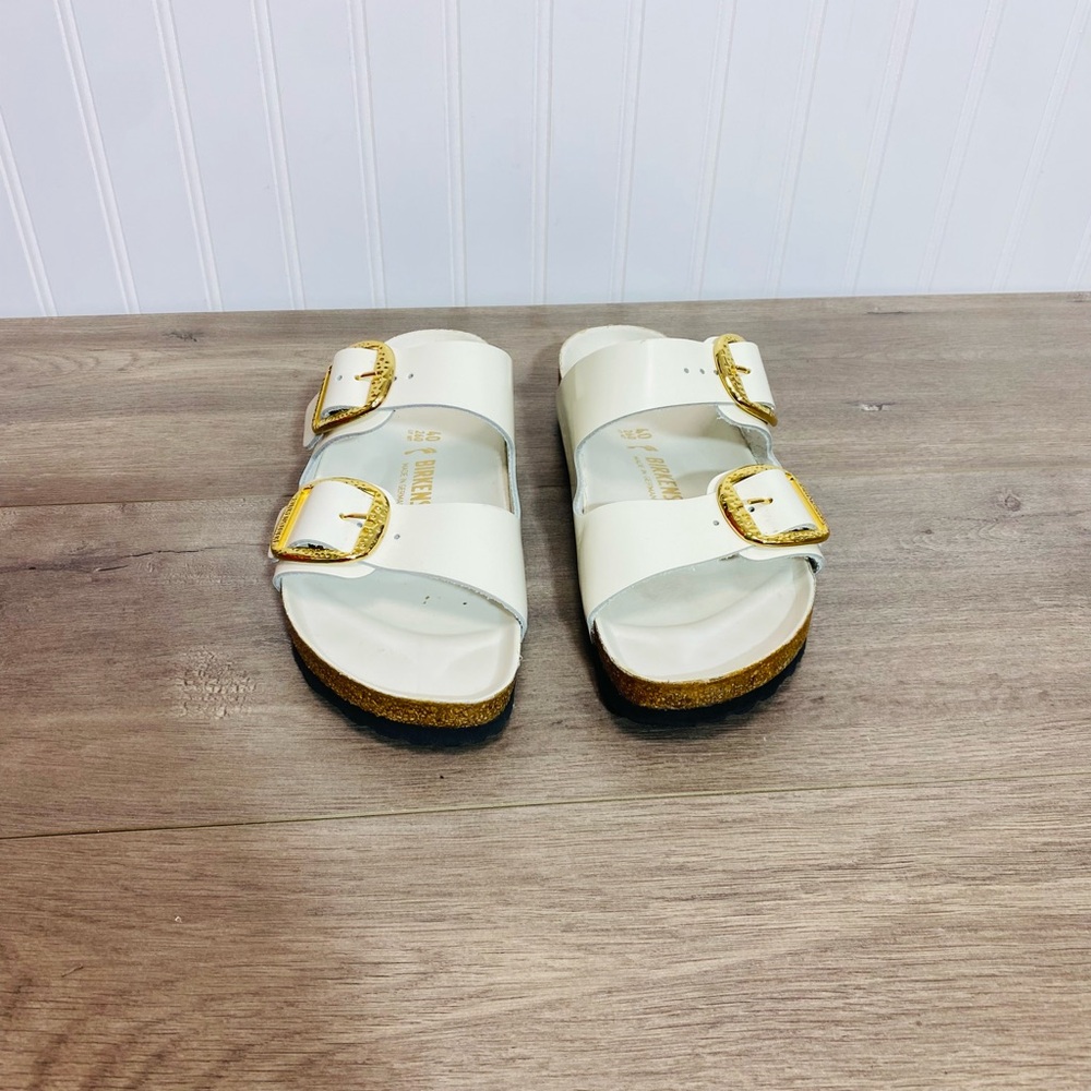 Use women BIRKENSTOCK ARIZONA BIG BUCKLE SLIDE SANDAL HIGH SHINE size 40 - Picture 3 of 13